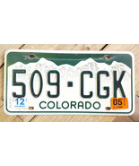 Colorado License Plate-2000&#39;s-Green White Mountain-509-CGK-Stickers 12/05 - $10.39