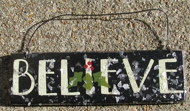 Primary image for GH5166B - Believe Black Wood Sign 