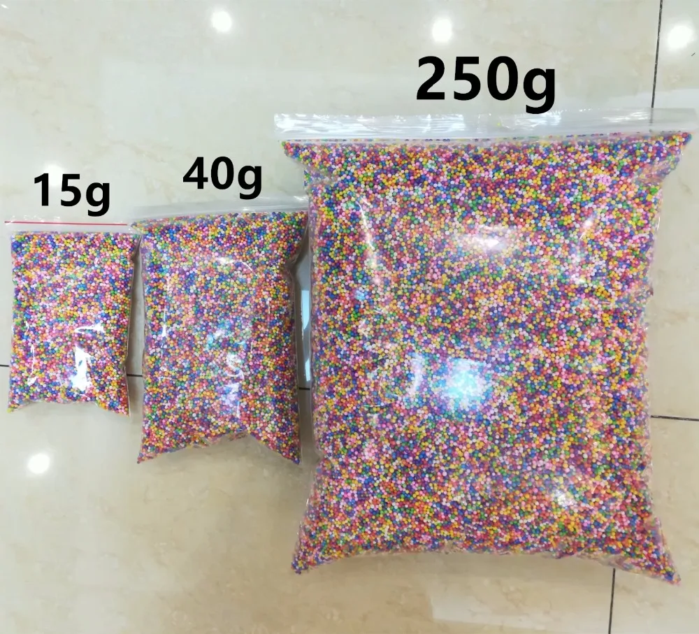 250g/bag DIY Snow Mud Particles Accessories Slime Foam Beads Small Tiny Mini - £17.94 GBP