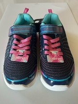 Athletic Works Blue Pink &amp; Purple Light Up Sneakers Shoes Big Girl Size 3 NEW - £7.60 GBP