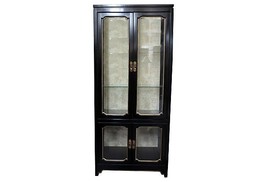 1950&#39;s Drexel Black Lacquer Chinoiserie Curio China Cabinet - £1,115.10 GBP