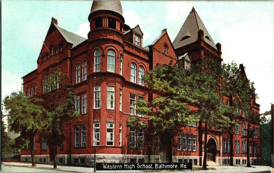 Primary image for Baltimore Maryland Vintage Postcard Western High School Building Kirby Divided