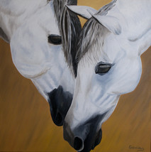 Original Oil Painting, Horse Painting, Horses, Pair - &quot;Best Friends&quot; (24&quot; x 24&quot;) - £252.57 GBP