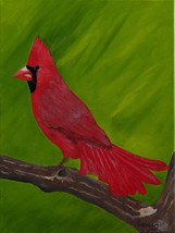 Cardinal Oil Painting, Cardinal, Bird, Red &quot;Northern Cardinal&quot; (12&quot;x16&quot;) - £87.92 GBP