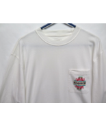 Pendleton T Shirt Mens Medium M Long Sleeve Print Pocket White Cotton Cr... - $18.94