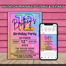 Rainbow Invitation &amp; Social Media Template -  Editable in Canva  - $11.99