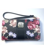 NEW $68 STONE MOUNTAIN Leather Rose Bloom Flower Floral Black Wristlet W... - €34,56 EUR