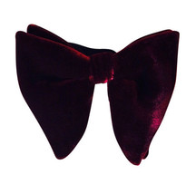 Mens FERUCCI  Oversized Bow Tie - Burgundy Velvet Bowtie, Mens big bow tie - £39.95 GBP