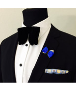 Mens FERUCCI  Oversized Bow Tie - Black Velvet Bowtie, Mens big bow tie - $760.08 MXN