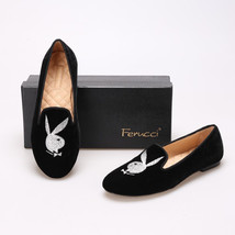FERUCCI Women velvet loafers with playboy bunny - $1,140.22 MXN
