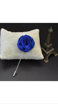 Mens  lapel flower Boutonniere, Brooch stick, Blue Flower lapel pin, ros... - $189.87 MXN