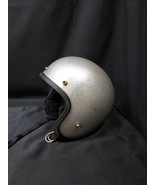 1960s 1970s Silver Metal Flake Sparkly Chopper Motorcycle Helment RN45571 - €26,04 EUR