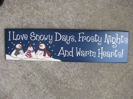 8321B-I Love Snowy Nights.... Wood Sign  - £7.17 GBP