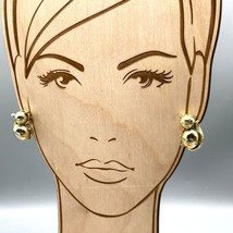 Vintage Coro Double Ball Earrings, Gold Tone Clip On - £22.37 GBP