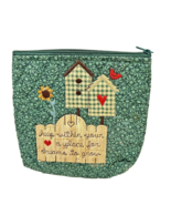 Vintage Embroidered Top Zip Quilted Makeup Bag Keep Within Your Heart 6.... - £11.09 GBP