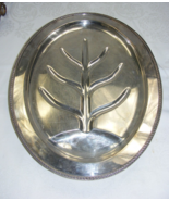 Vintage Silverplate 18&quot; Footed Meat Tray Recessed Tree Well Georgian 5-west - €84,43 EUR