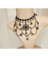 New Popular Punk Classical Lace Big Spider Web Pendant Bib Collar Necklace - £12.63 GBP