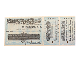 Train Ticket 1880s Reading Railroad 1880&#39;s Philadelphia PA Stamford NY P... - £11.84 GBP