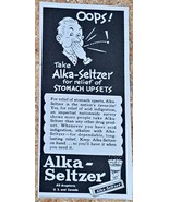 ALKA-SELTZER-OOPS!! STOMACH UPSETS-RELIEF1949 Vintage Print Ad-American ... - $206.95 MXN