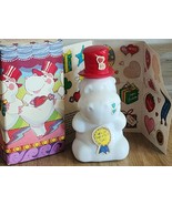 Avon Huggable Hippo Empty White Glass Bottle &amp; Box Adorable Gift Or Display - £9.19 GBP