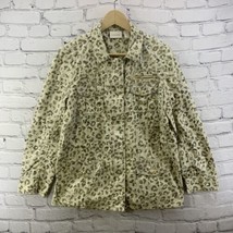 Chicos Jacket Womens Sz M Cheetah Print Full Zip Beige  - £23.36 GBP