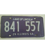 Vintage 1964 Illinois &quot;Land of Lincoln&quot; White on Purple Automobile licen... - $168.66 MXN