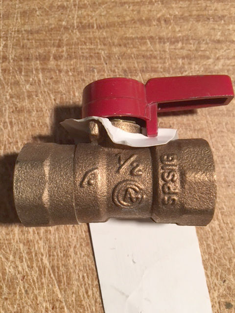 EZ 60009 1/2&quot; AGA Ball Valve - $3.65