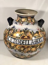 Large Hand Painted Composite Pottery-Form Vessel Display Aceto Dellarocc... - $197.99