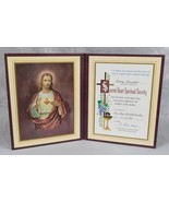 Vintage Sacred Heart Spiritual Society Church Mass Certificate g50 - £16.35 GBP