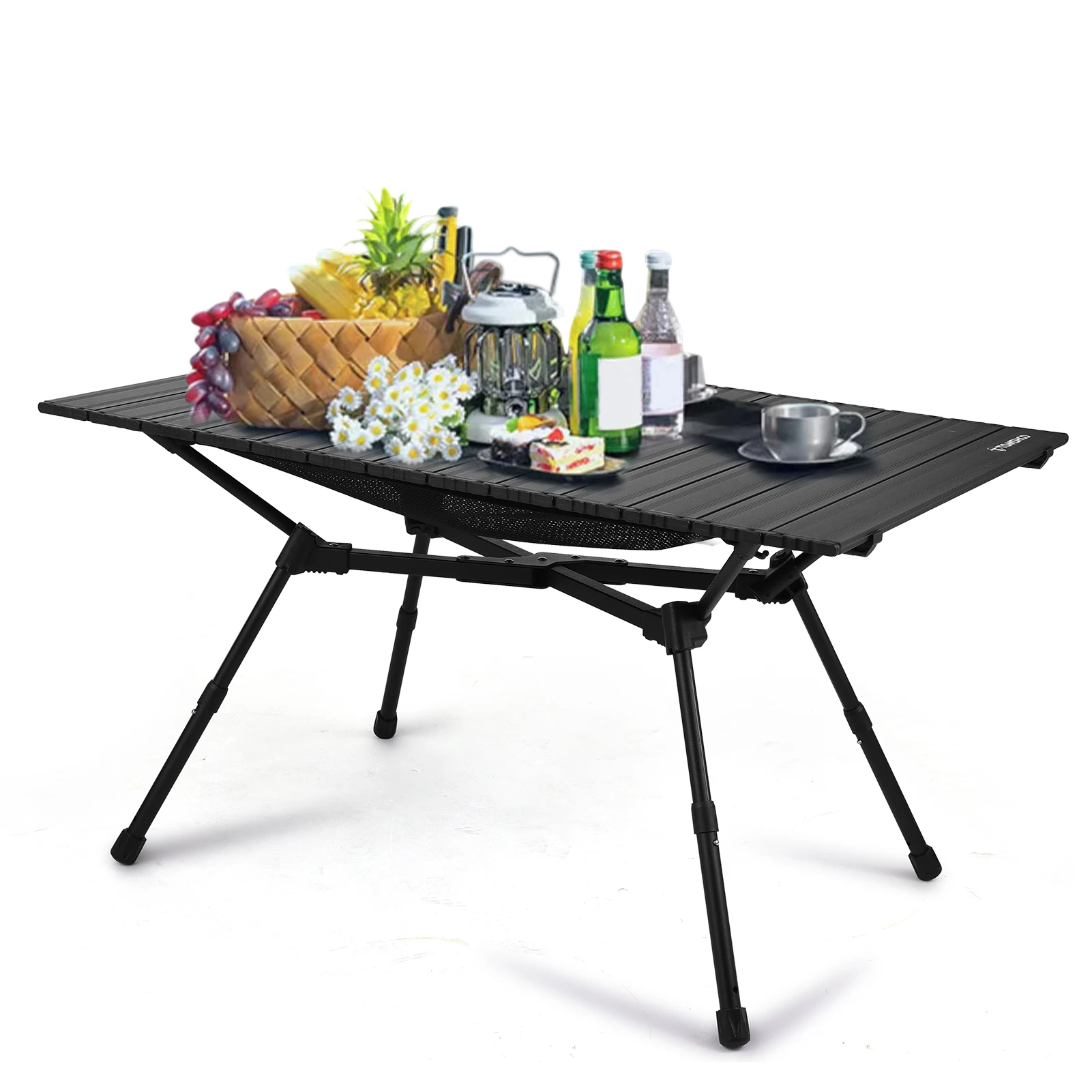 TOMSHOO Folding Camping Table Foldable Roll Up Aluminum Camp Table with Mesh - £139.69 GBP