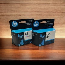 HP 62 Black &amp; HP 62 Tri-Color Ink Cartridges HP ENVY 5540  OEM Genuine EXP 5/23+ - £24.24 GBP