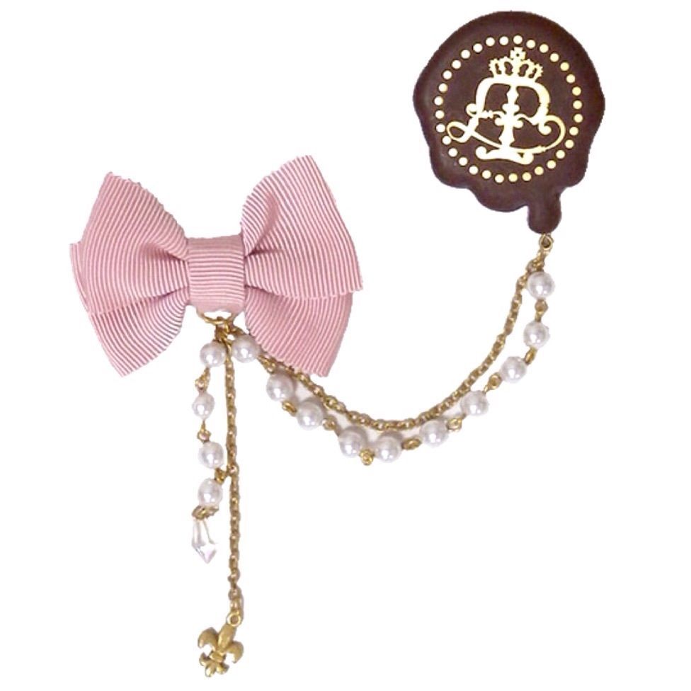 Angelic Pretty Melt Crown Chocolate Brooch Ribbon Lolita Kawaii Japanese Fashion - £46.41 GBP