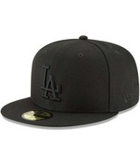 New Era MLB Basic 59fifty Los Angeles Dodgers Black Fitted Cap Hat 7 1/4 - €18,87 EUR
