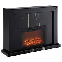 Drisana 47&quot; Fireplace, Black Mirrored Finish - $1,019.00