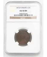 1872-H Straits Insediamenti 1/2 Cent Moneta Selezionato Da NGC AU-50 Bn ... - $637.07 CAD