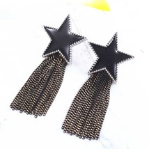 Stars Black Enamel Earrings Fashion Jewelry 9 Style Geometric Tassel Earring For - £7.77 GBP