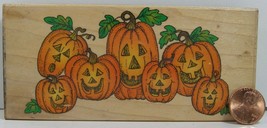 Halloween Rubber Stamp Hero Arts 1997 H1280 Silly Pumpkin Border 5X 2-1/4&quot;   B9N - £5.49 GBP