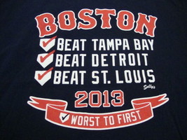 MLB Boston Red Sox Major League Baseball 2013 Sully's Apparel Blue T Shirt XL - $17.17