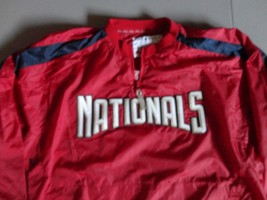 Red SEWN Majestic Washington Nations MLB Baseball Light Rain Jacket Youth L NICE - £21.46 GBP