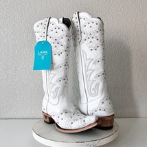 Lane CALYPSO Womens Cowboy Boots 8 White Leather Western Cowgirl Mid Cal... - $247.50