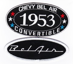 1953 CHEVY BEL AIR CONVERTIBLE SEW/IRON ON PATCH BADGE EMBLEM EMBROIDERE... - $10.99