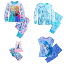 Disney Store Frozen Pj Pals Elsa Anna Long Short Sleeve 2 Piece Pajamas New - £32.03 GBP