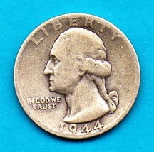 1944 Washington Silver Quarter - Circulated Moderate Wear - £6.39 GBP