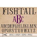 Fishtail Monogram SVG Files, EPS, DXF, &amp; Png Files, Fishtail Font, Svg F... - £2.35 GBP