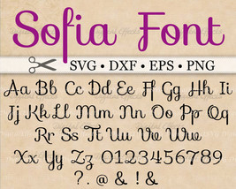 SOFIA Monogram Svg, Dxf, Eps, Png;  Sofia Font Svg, Digital Monogram Font - £2.37 GBP
