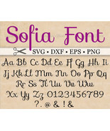 SOFIA Monogram Svg, Dxf, Eps, Png;  Sofia Font Svg, Digital Monogram Font - £2.35 GBP