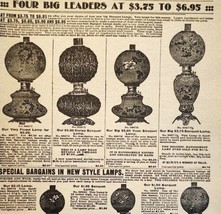 1900 Banquet Lamps Lighting Advertisement Victorian Sears Roebuck 5.25 x... - $18.49