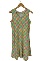 Parsley &amp; Sage Plaid Rainbow Seersucker Dress Sleeveless Jumper Size S E... - $21.78