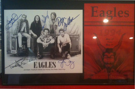 The Eagles Framed Autographed Rp Photo And Tour Flyer Henley Frey Walsh Schmit + - £15.97 GBP