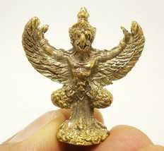 Garuda phaya krut magic eagle bird Thai brass mini amulet strong life protection - £23.16 GBP